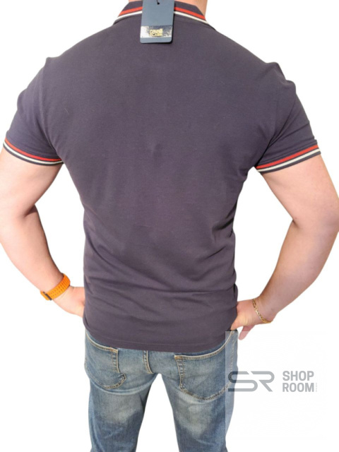 Cavalli Class MĘSKA KOSZULKA POLO Z KRÓTKIM RĘKAWEM KLASY CAVALLI NIEBIESKA Cavalli Class MĘSKA KOSZULKA POLO Z KRÓTKIM RĘKAWEM KLASY CAVALLI NIEBIESKA