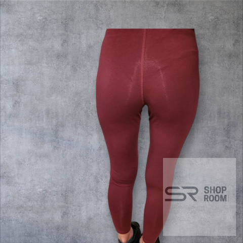 Reebok legginsy damskie kolor bordowy gładkie Reebok legginsy damskie kolor bordowy gładkie